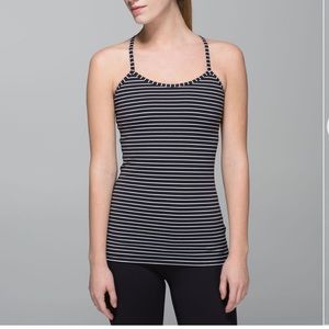 Lululemon Power Y Tank *Luon Parallel Stripe Black 6